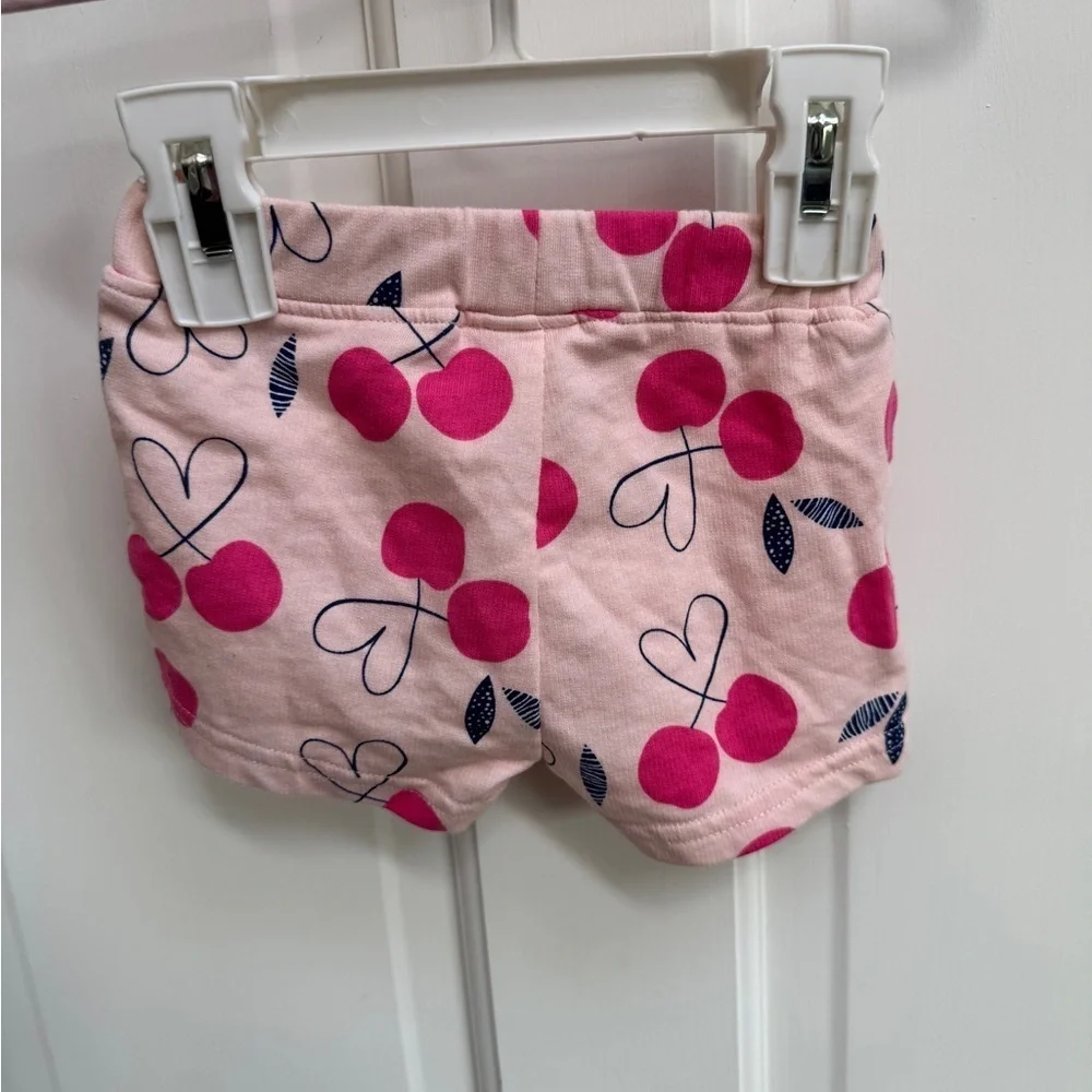 NWOT Okie Dokie 3M Girls Pink Cherry Print Soft Shorts